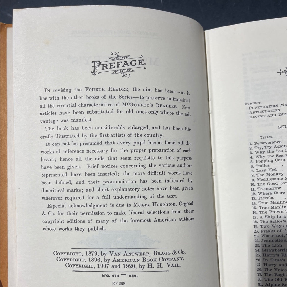 mcguffey's fourth eclectic reader book, by unknown, 1920 Hardcover image 3