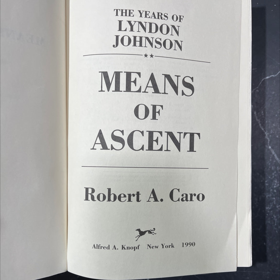 means of ascent book, by Robert A. Caro, 1990 Hardcover image 2