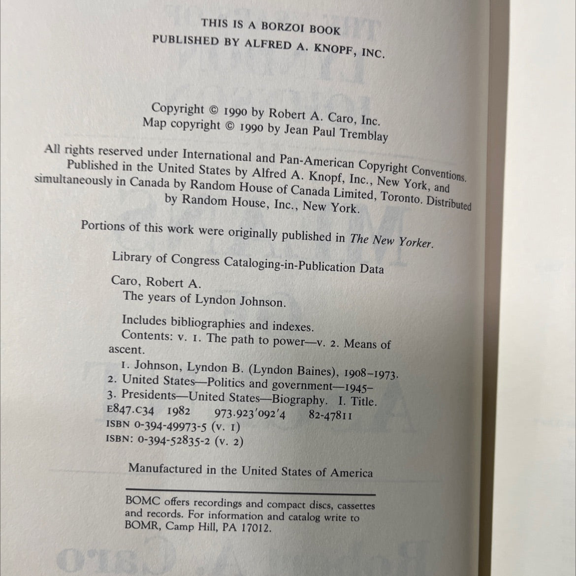 means of ascent book, by Robert A. Caro, 1990 Hardcover image 3
