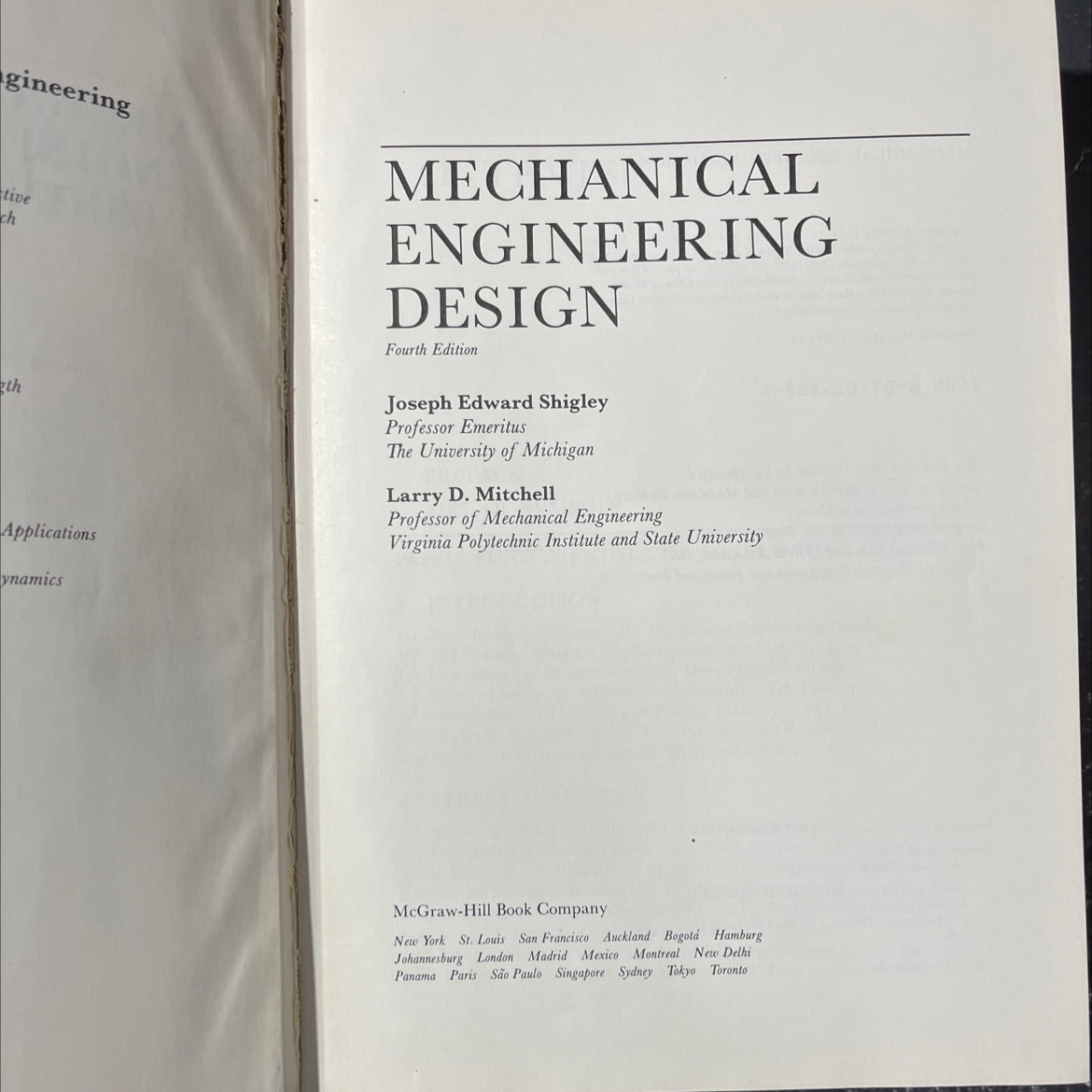 mechanical engineering design book, by joseph edward shigley, larry d. mitchell, 1983 Hardcover image 2