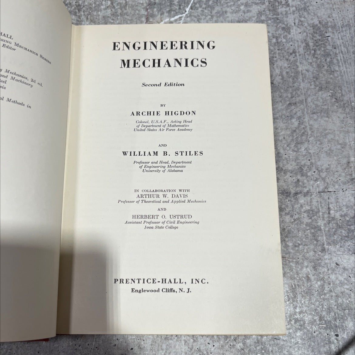 mechanics, second edition book, by archie hidon, william b. stiles, 1955 Hardcover image 2