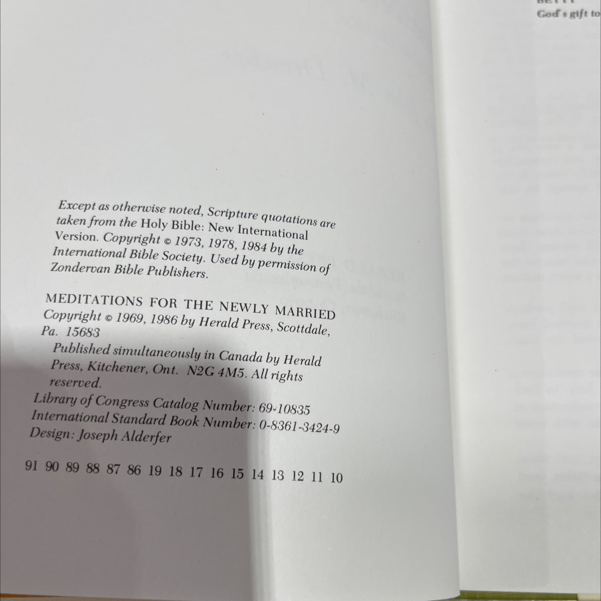 meditation for the newly married book, by john m. drescher, 1986 Hardcover image 3