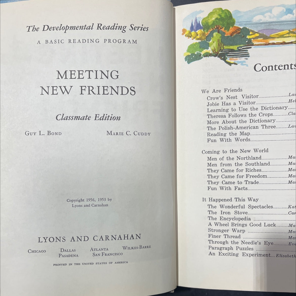 meeting new friends book, by marie c. cuddy, guy l. bond, 1956 Hardcover image 3