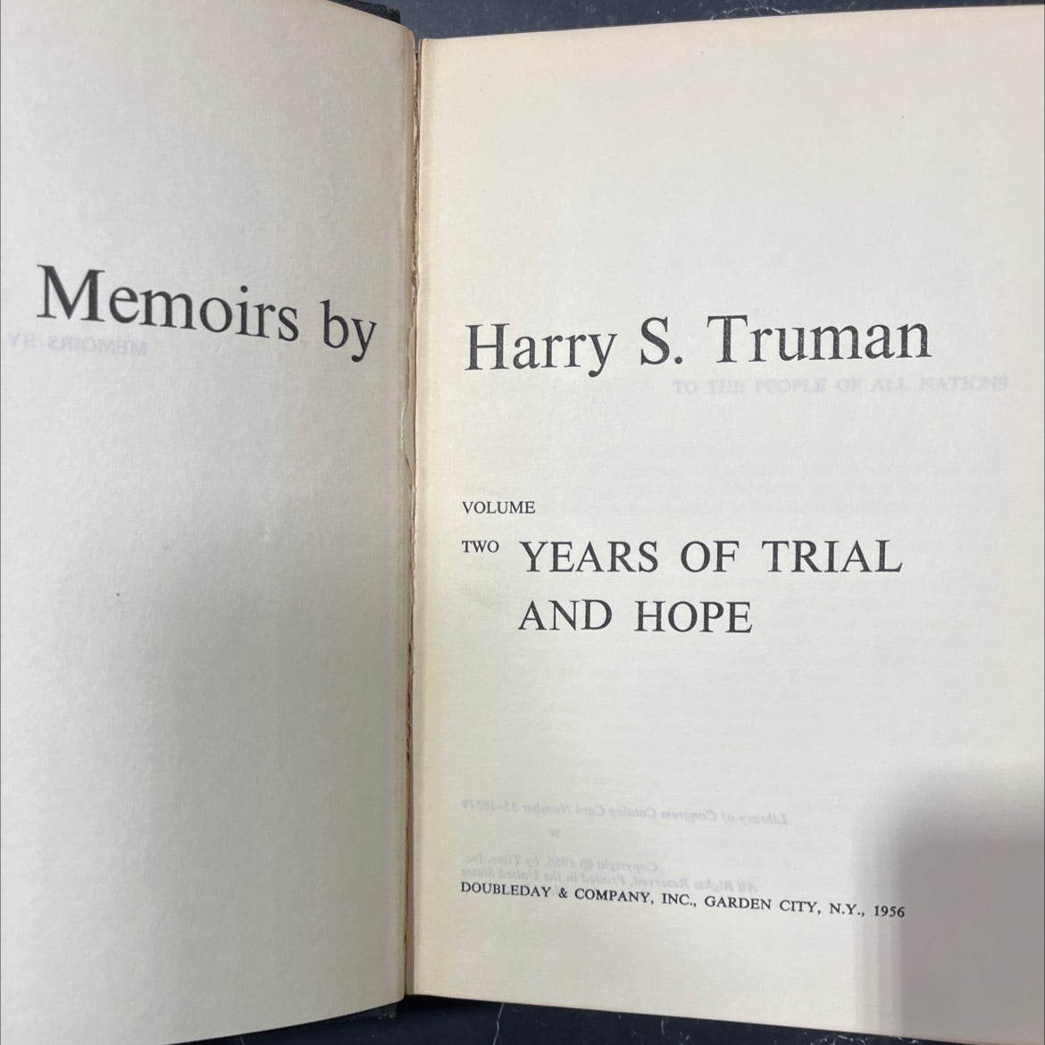 memoirs by harry s. truman book, by Harry S. Truman, 1956 Hardcover image 2