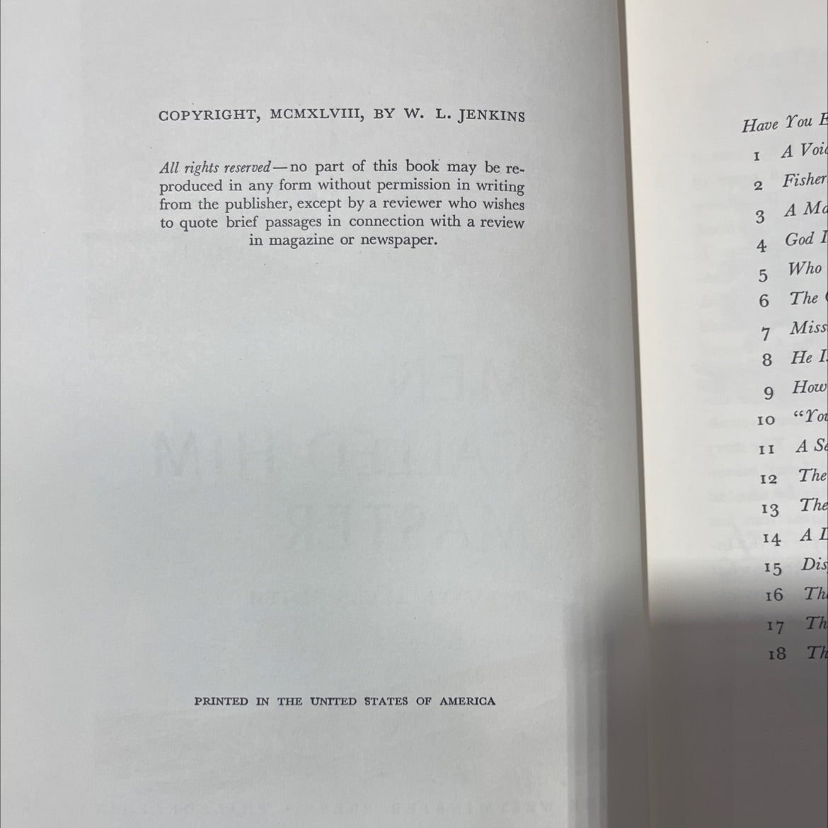 men called him master book, by elwyn allen smith, 1948 Hardcover image 3
