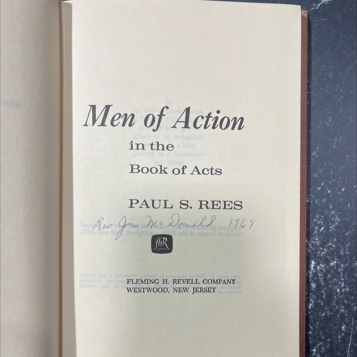 men of action in the book of acts book, by paul s. rees, rev jim mc donald, 1969 Hardcover image 2