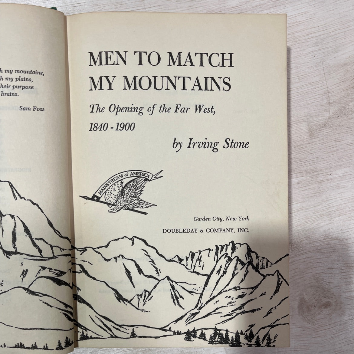 men to match my mountains book, by irving stone, 1956 Hardcover, Vintage, Heavily Used image 2