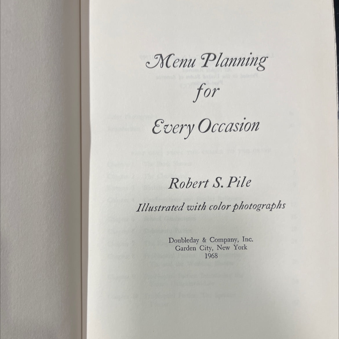 menu planning for every occasion book, by Robert S. Pile, 1968 Hardcover image 2