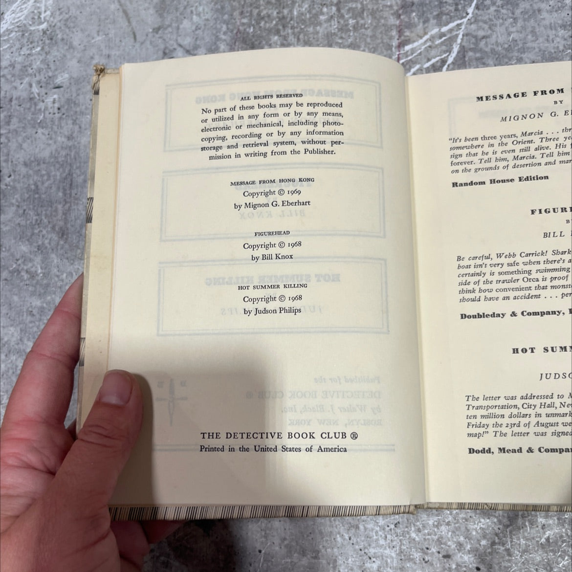 message from hong kong book, by mignon g. eberhart, 1969 Hardcover image 3
