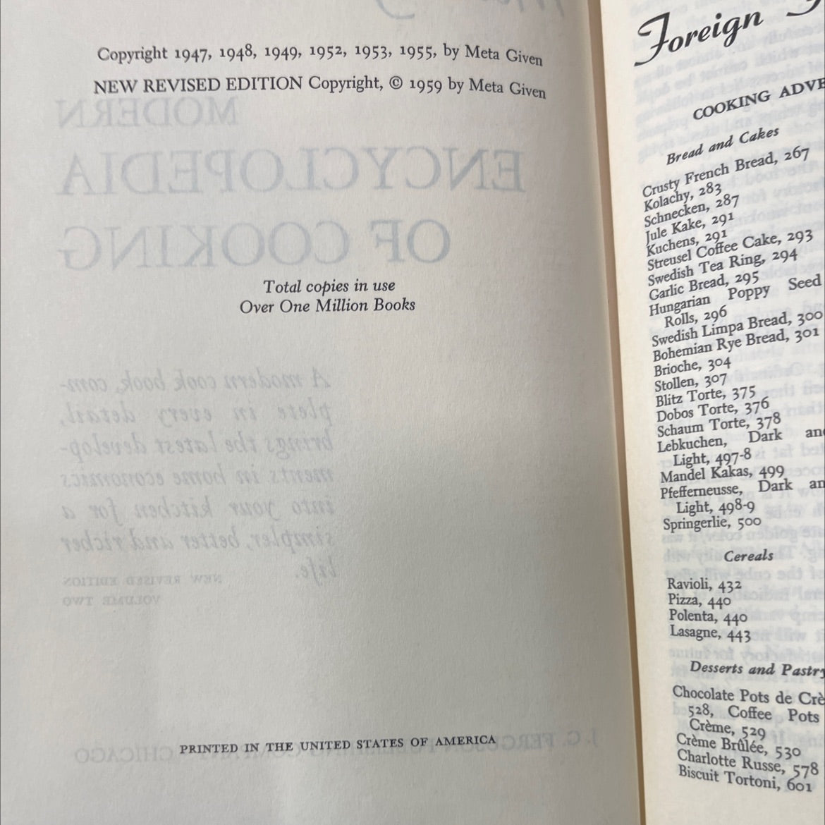 meta given's modern encyclopedia of cooking book, by Meta Given, 1959 Hardcover image 3