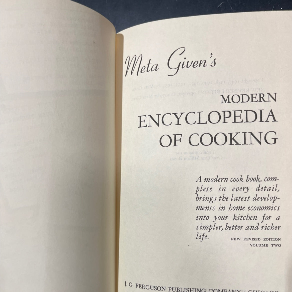 meta given's modern encyclopedia of cooking book, by Meta Given, 1959 Hardcover image 2