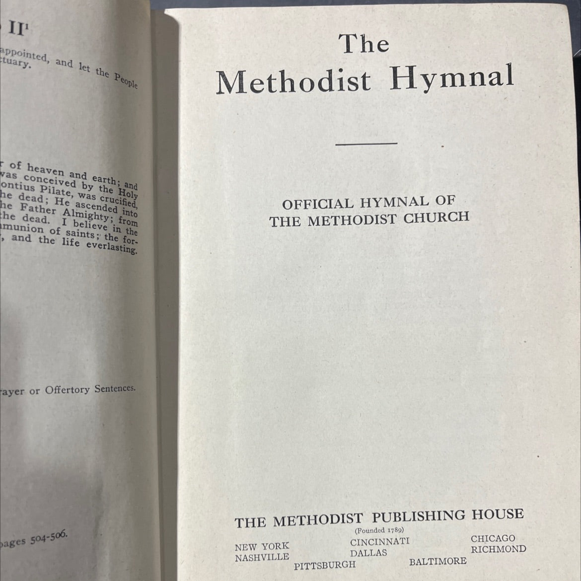 methodist hymnal book, by unknown, 1939 Hardcover image 2