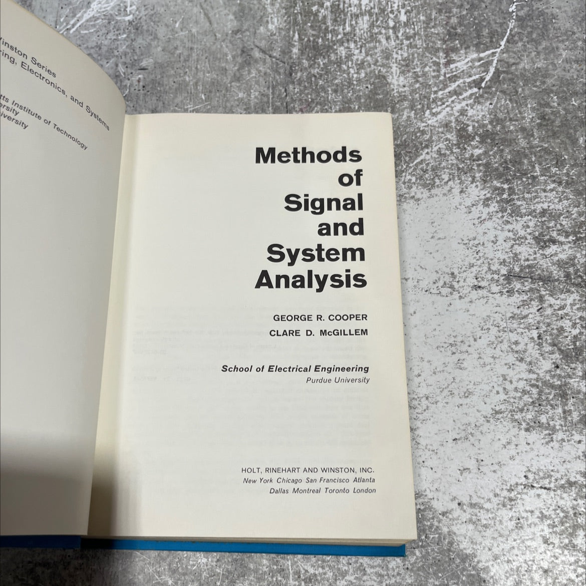 methods of signal and system analysis book, by george r. cooper, clare d. mcgillem, 1967 Hardcover image 2