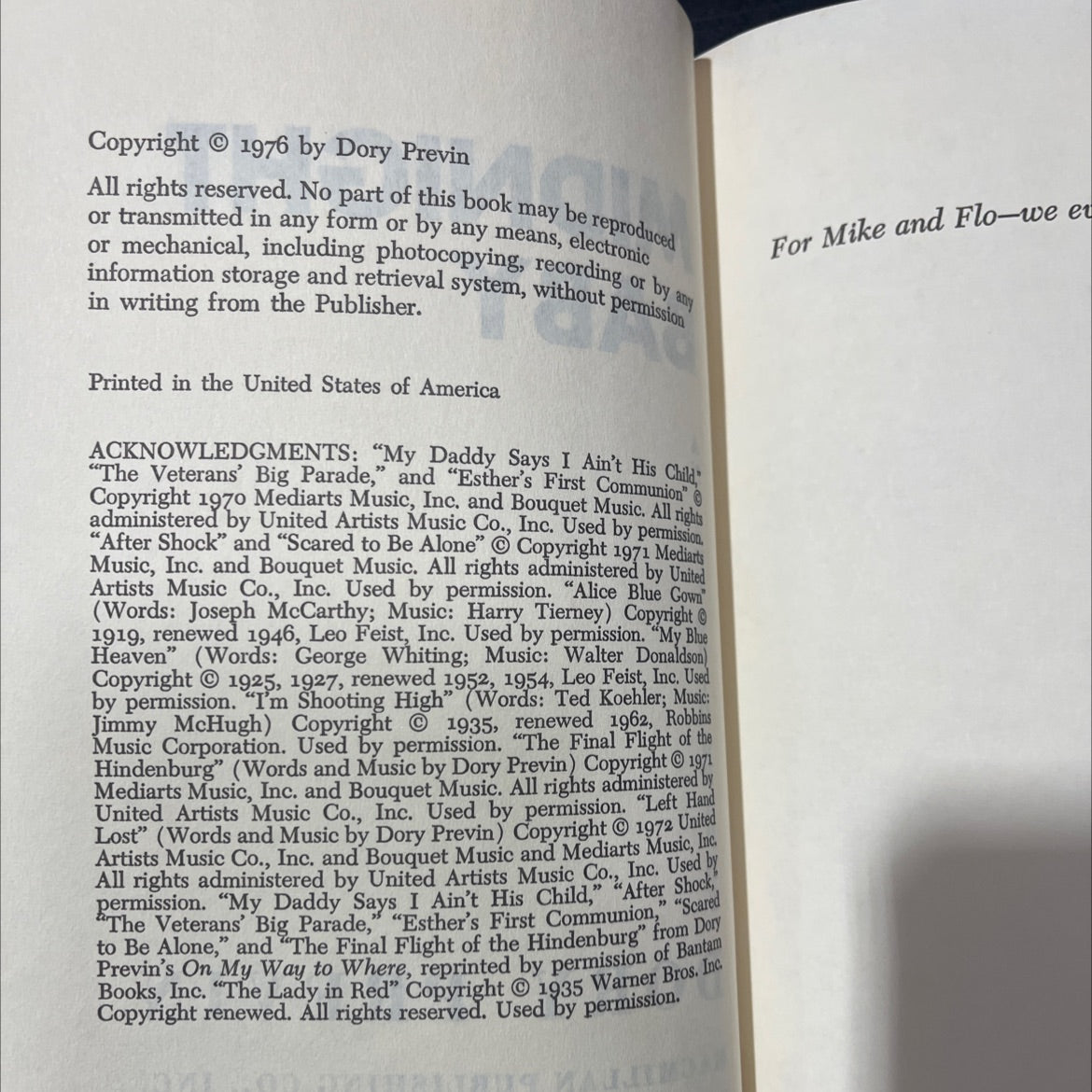 midnight baby an autobiography book, by dory previn, 1976 Hardcover image 3