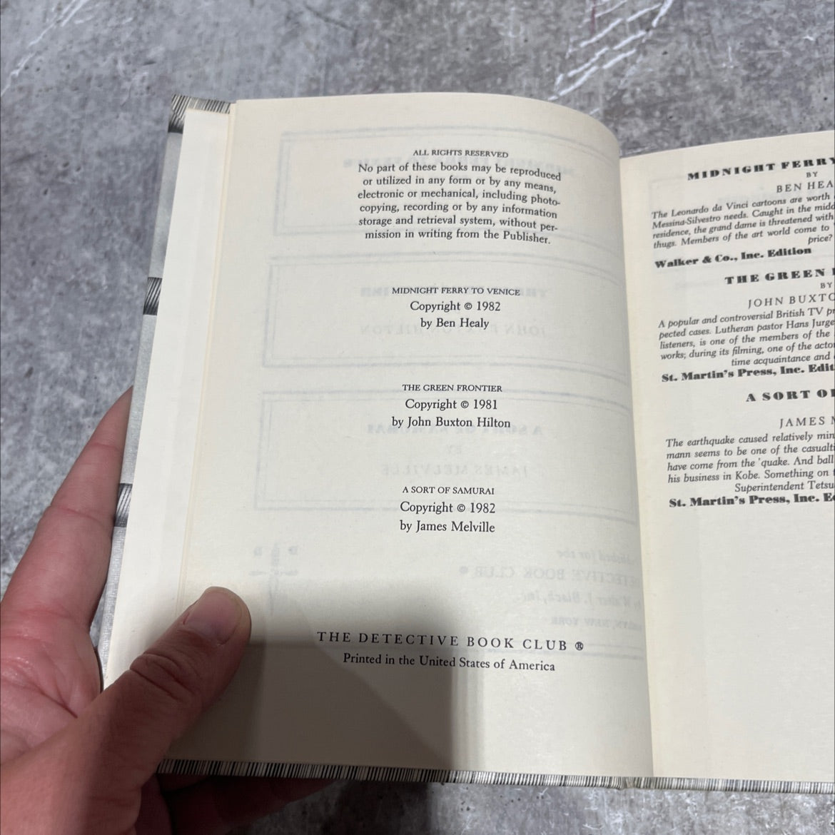 midnight ferry to venice book, by Ben Healy, 1982 Hardcover image 3