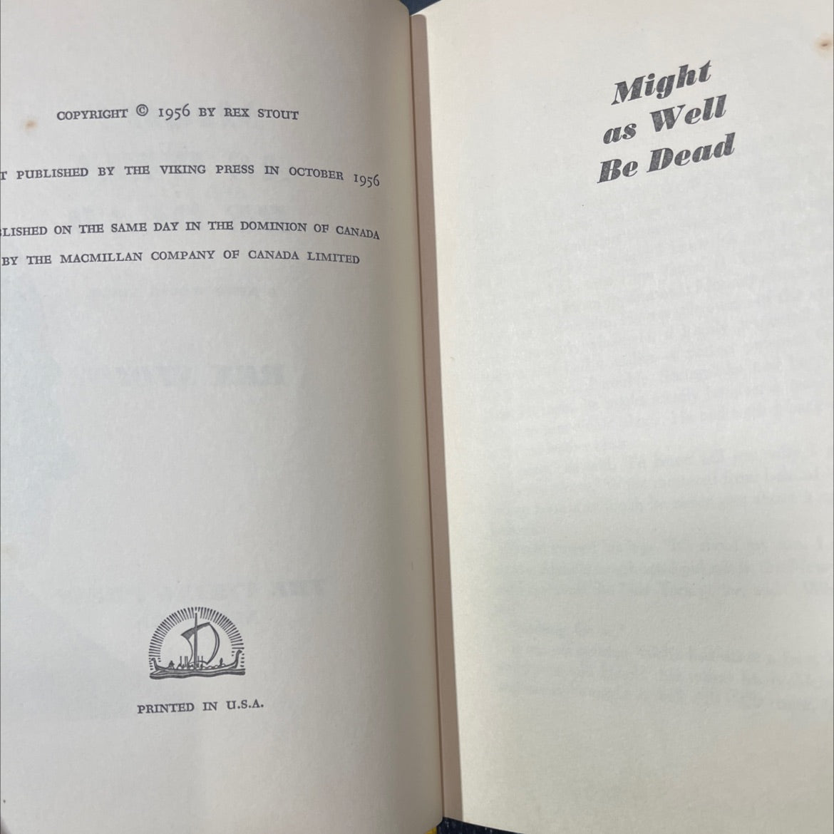 might as well be dead book, by rex stout, 1956 Hardcover image 3