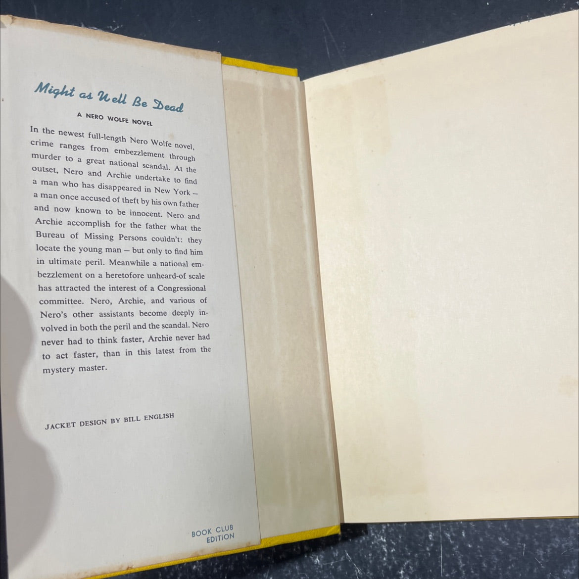 might as well be dead book, by rex stout, 1956 Hardcover image 4