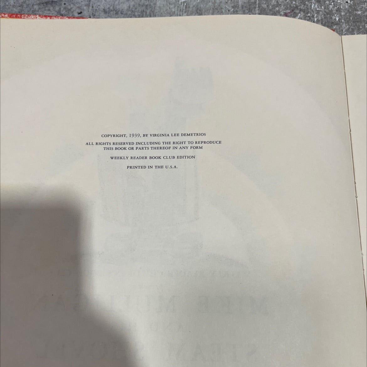 mike mulligan and his steam shovel book, by virginia lee burton, 1939 Hardcover image 3