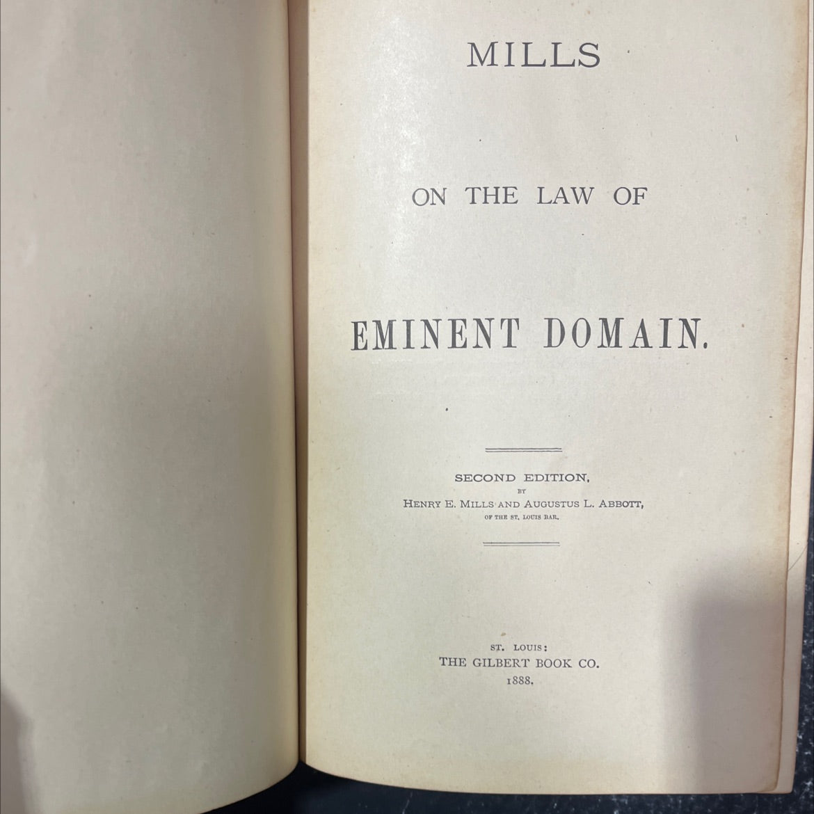 mills on the law of eminent domain book, by henry e. mills, augustus l. abbott, 1888 Leather image 2