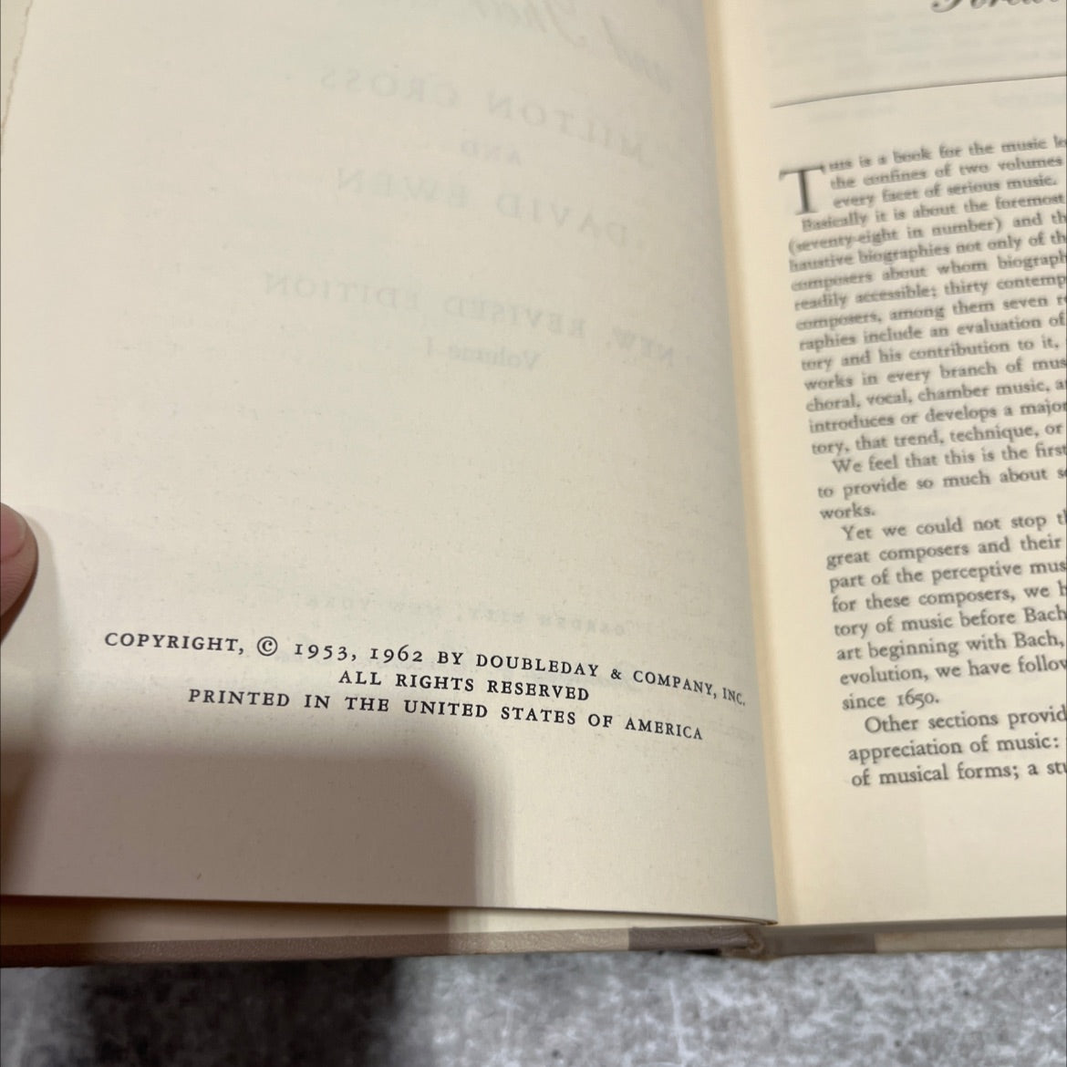 milton cross' encyclopedia of the great composers and their music book, by milton cross and david ewen, 1962 Hardcover image 3