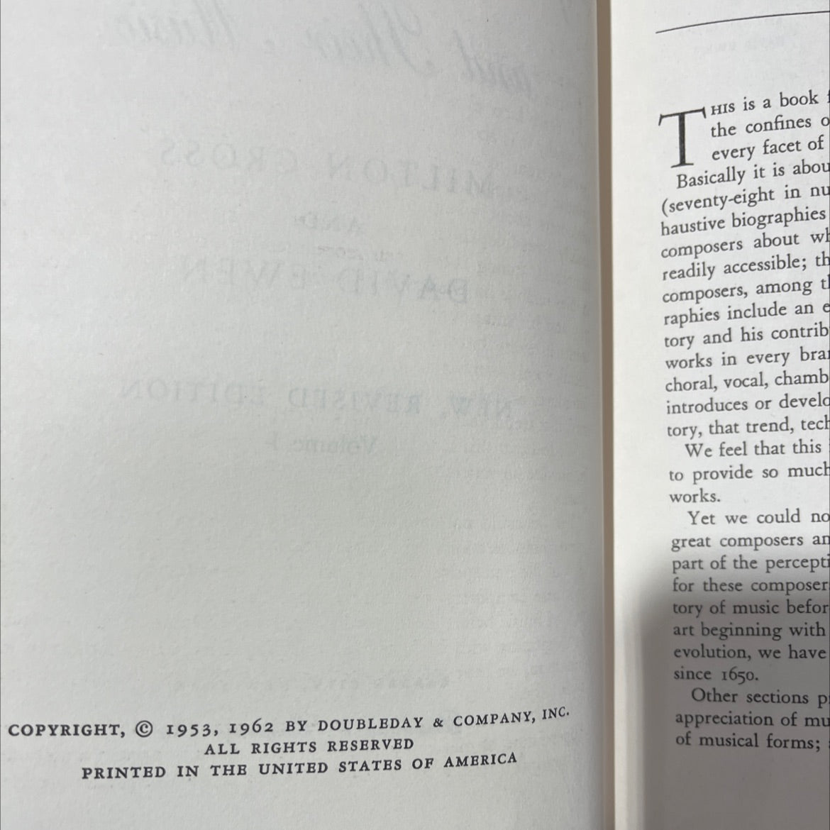 milton cross' encyclopedia of the great composers and their music book, by milton cross and david ewen, 1962 Hardcover image 3