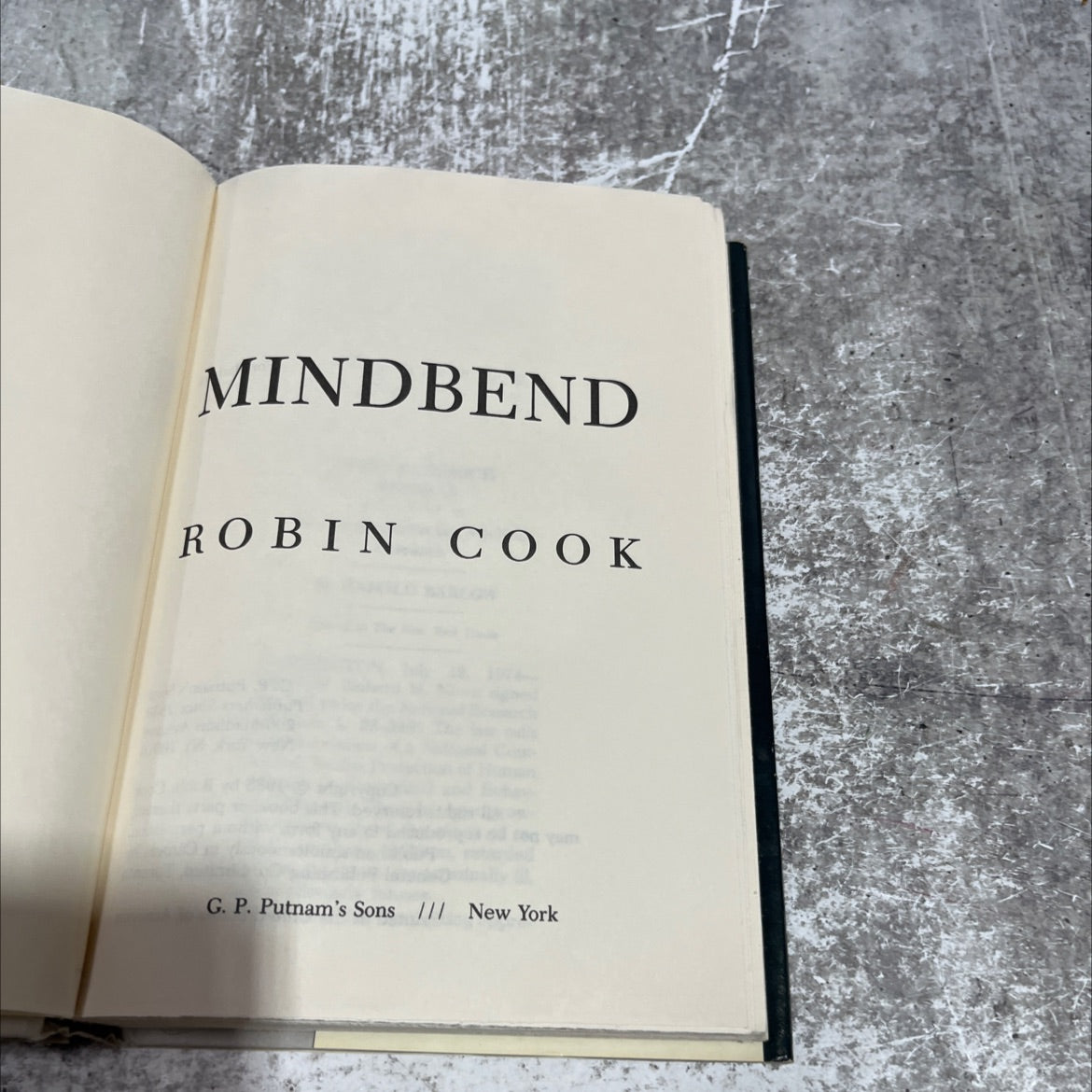 mindbend book, by robin cook, 1985 Hardcover image 2