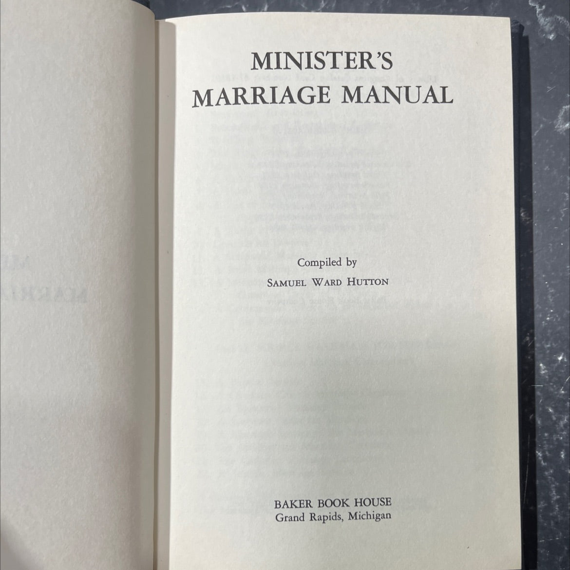 minister's marriage manual book, by samuel ward hutton, 1980 Hardcover image 2