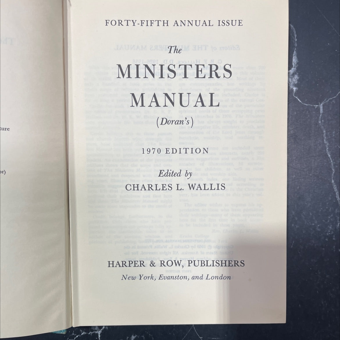 ministers manual for 1970 book, by Charles L. Wallis, 1970 Hardcover image 2