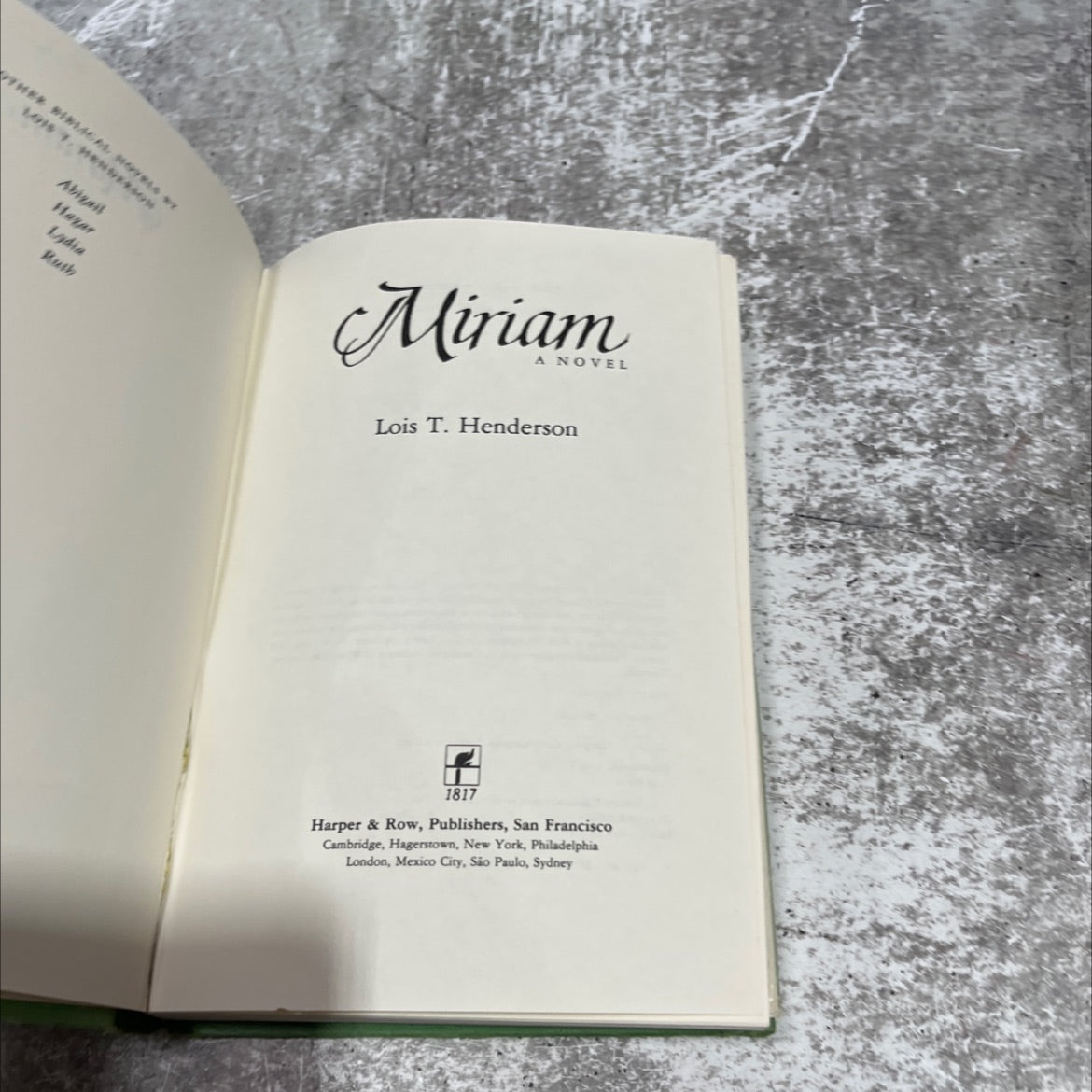 miriam book, by lois t. henderson, 1983 Hardcover image 2