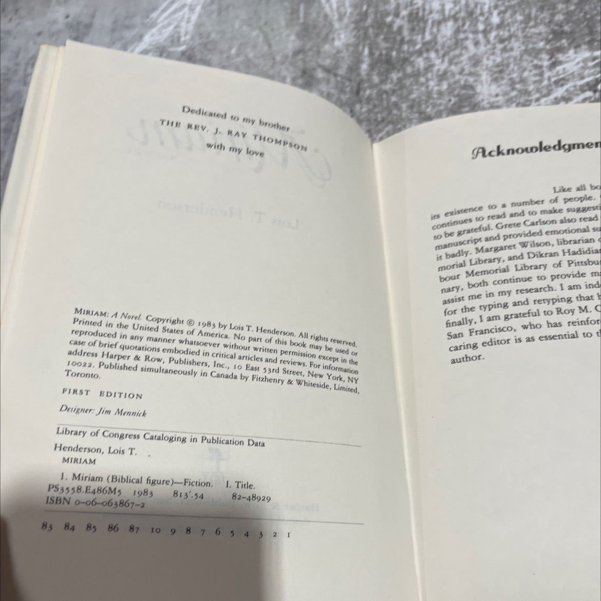 miriam book, by lois t. henderson, 1983 Hardcover image 3