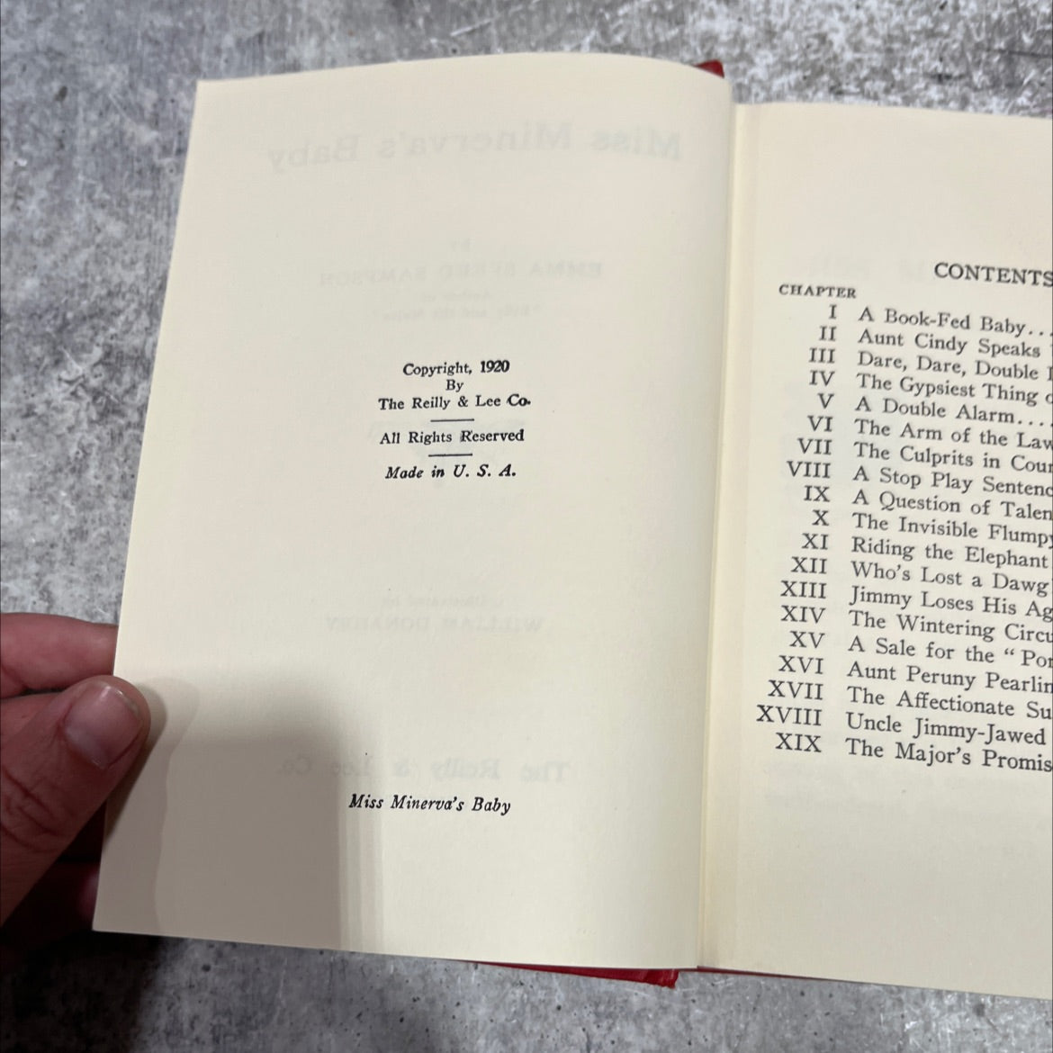 miss minerva's baby book, by emma speed sampson, 1920 Hardcover image 3