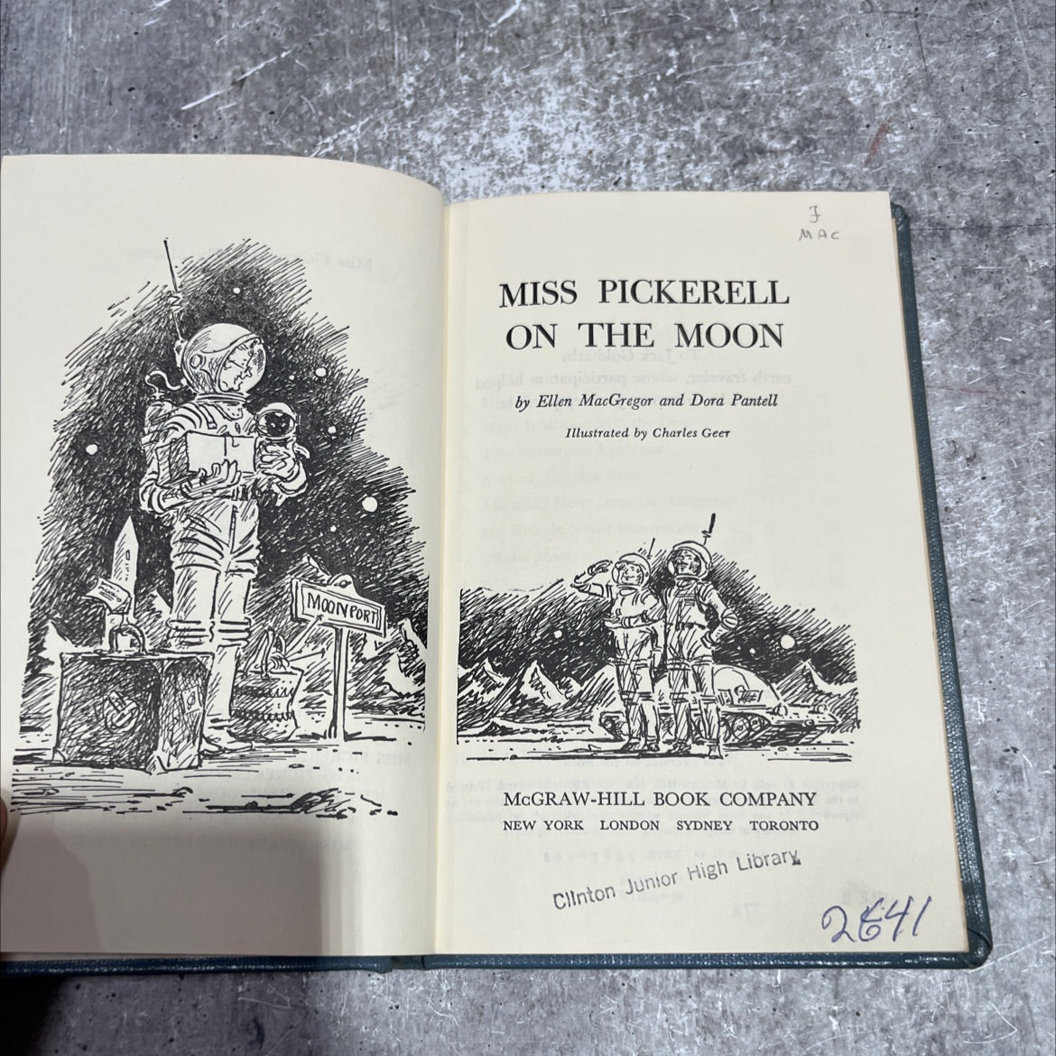 miss pickerell on the moon book, by ellen macgregor and dora pantell, 1965 Hardcover image 2