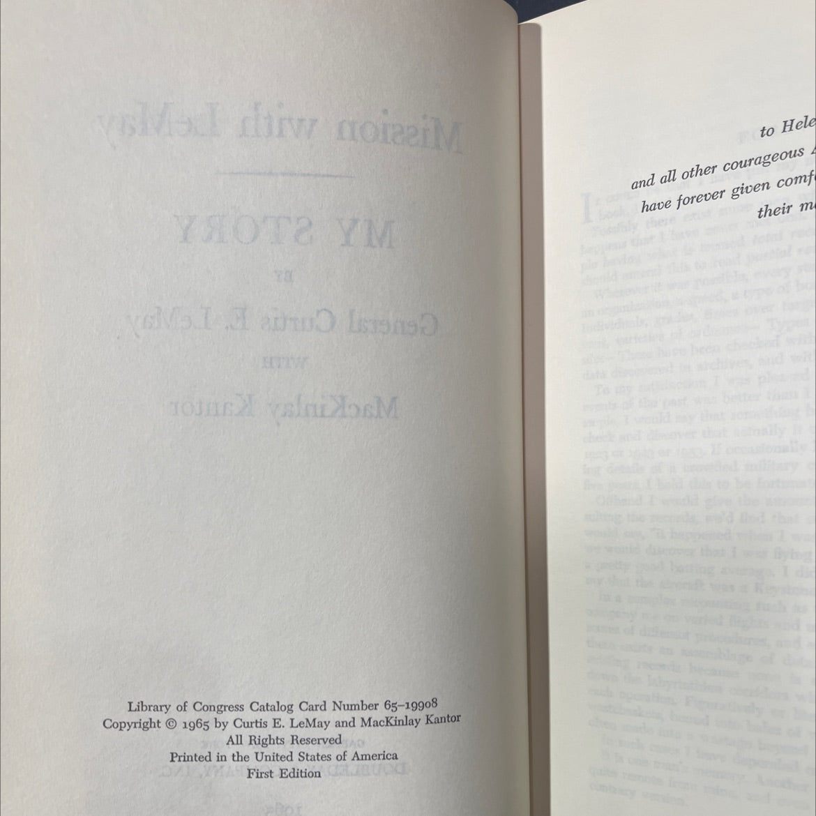 mission with lemay my story book, by curtis e. lemay, mackinlay kantor, 1965 Hardcover image 3