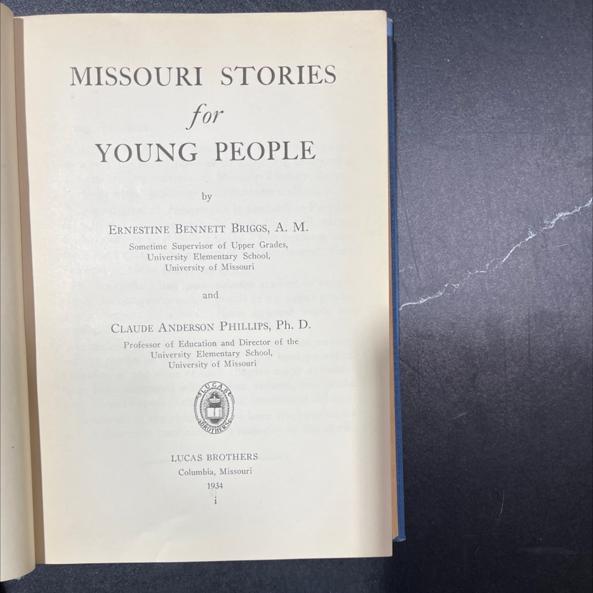missouri stories for young people book, by ernestine bennett briggs, claude anderson phillips, 1934 Hardcover image 2