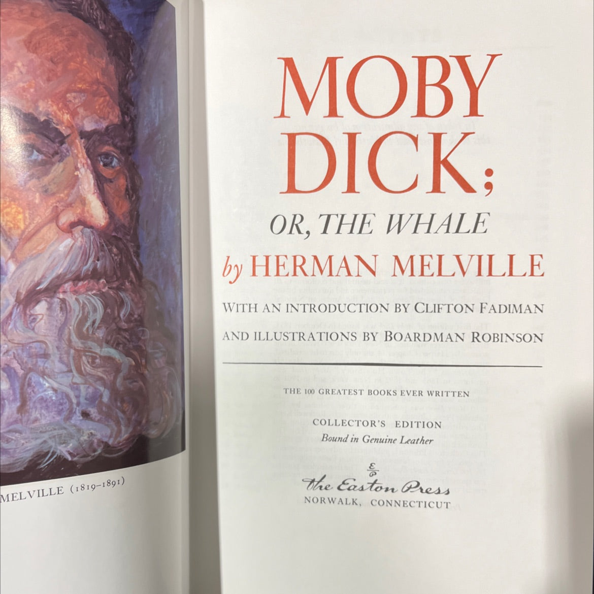 moby dick; or, the whale book, by herman melville, 1971 Leather image 2