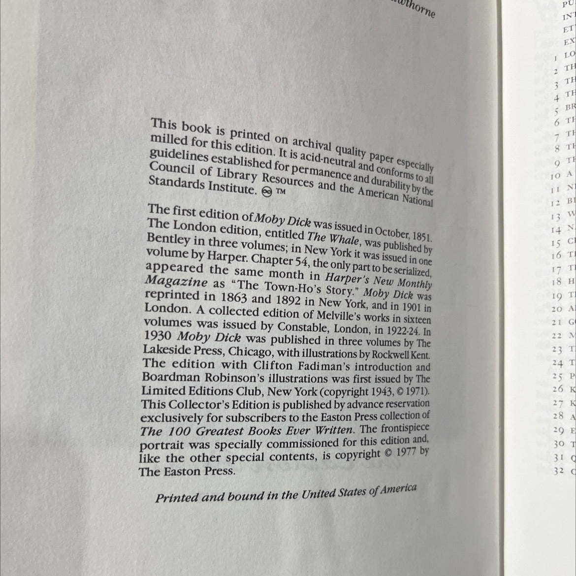 moby dick: or, the whale book, by herman melville, 1971 Leather image 3