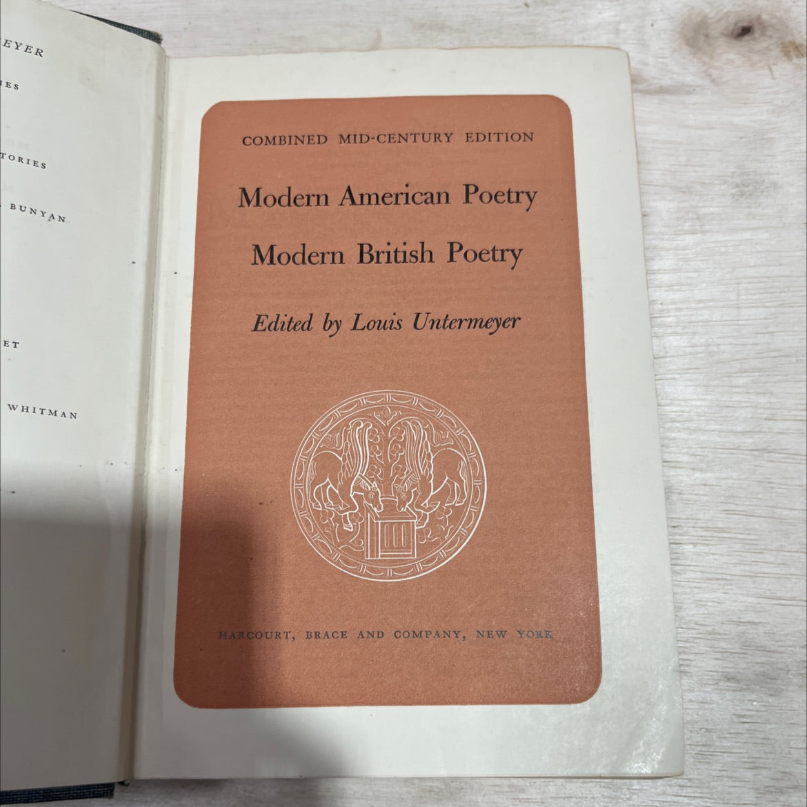 modern american poetry and modern british poetry book, by louis untermeyer, 1950 Hardcover image 2