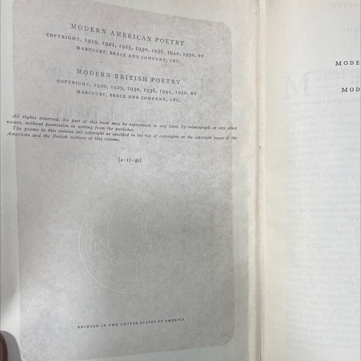 modern american poetry modern british poetry book, by Louis Untermeyer, 1950 Hardcover image 3