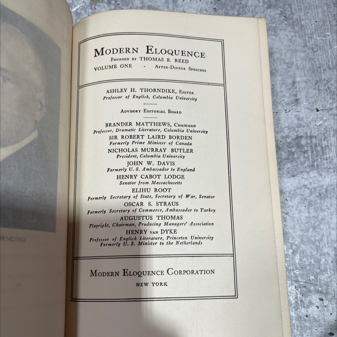 modern eloquence founded by thomas b. reed after-dinner speeches volume one book, by rndike ashley h. thorndike, 1923 image 2