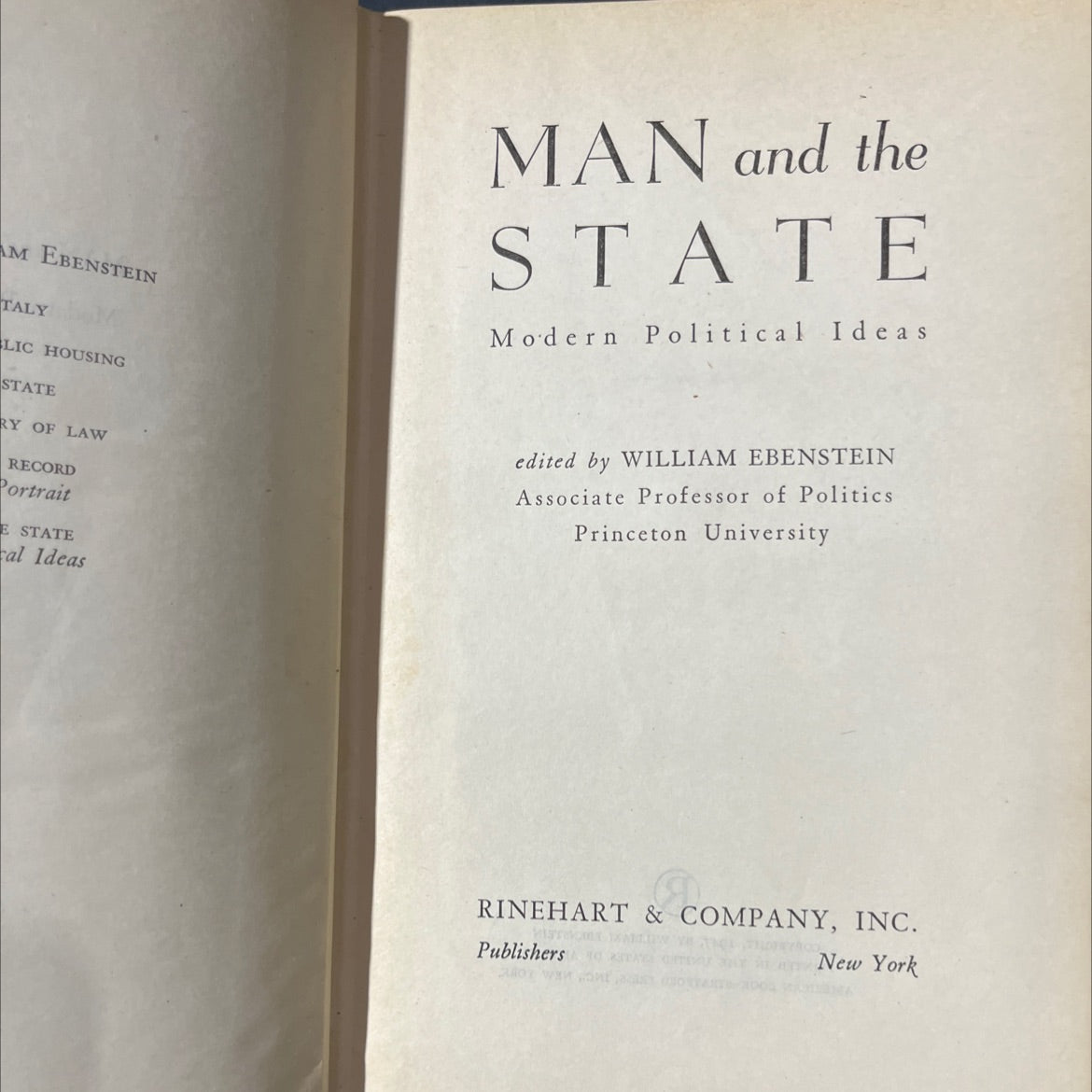 modern political ideas book, by william ebenstein, 1947 Hardcover image 2