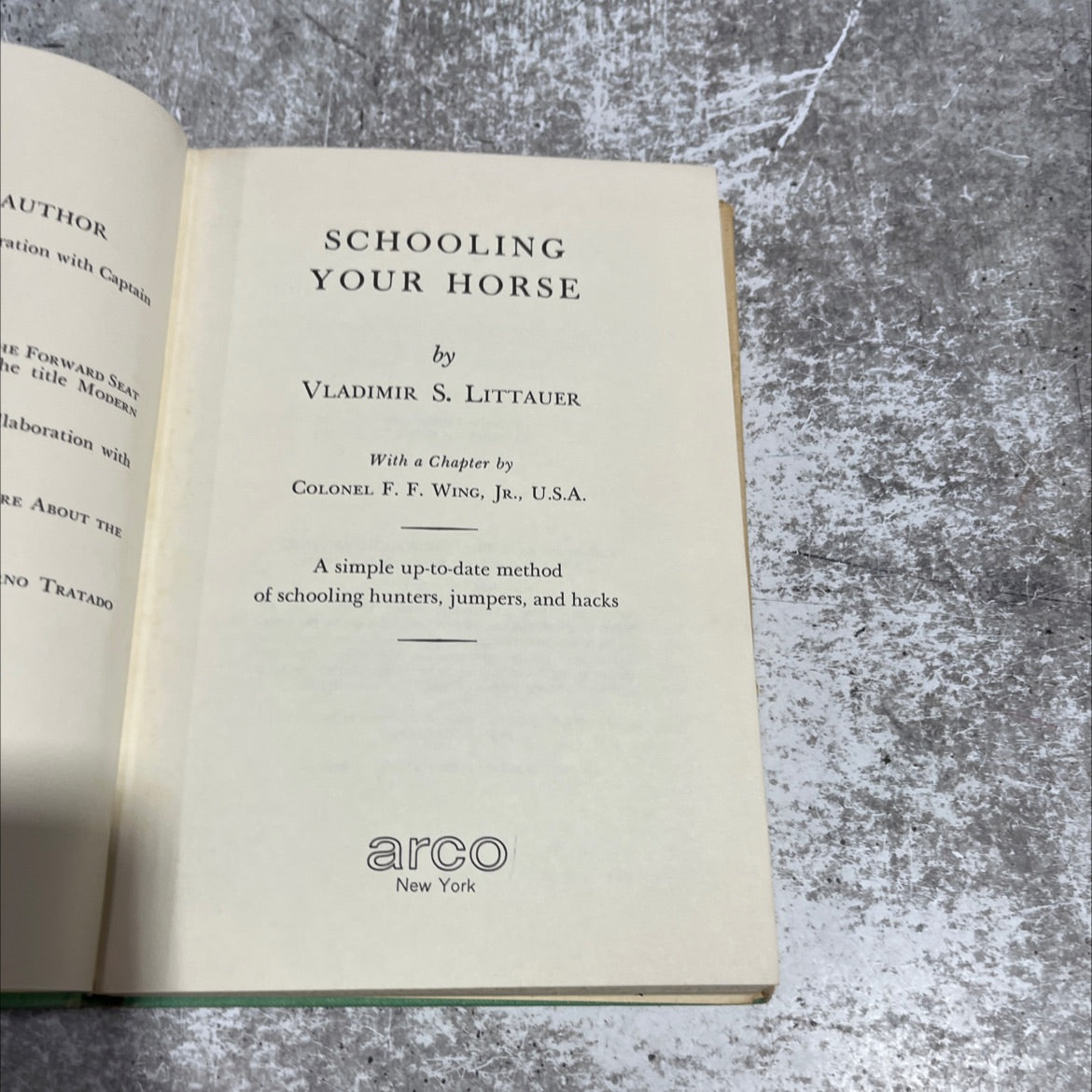 modern schooling your horse book, by vladimir s. littauer, 1972 Hardcover image 2