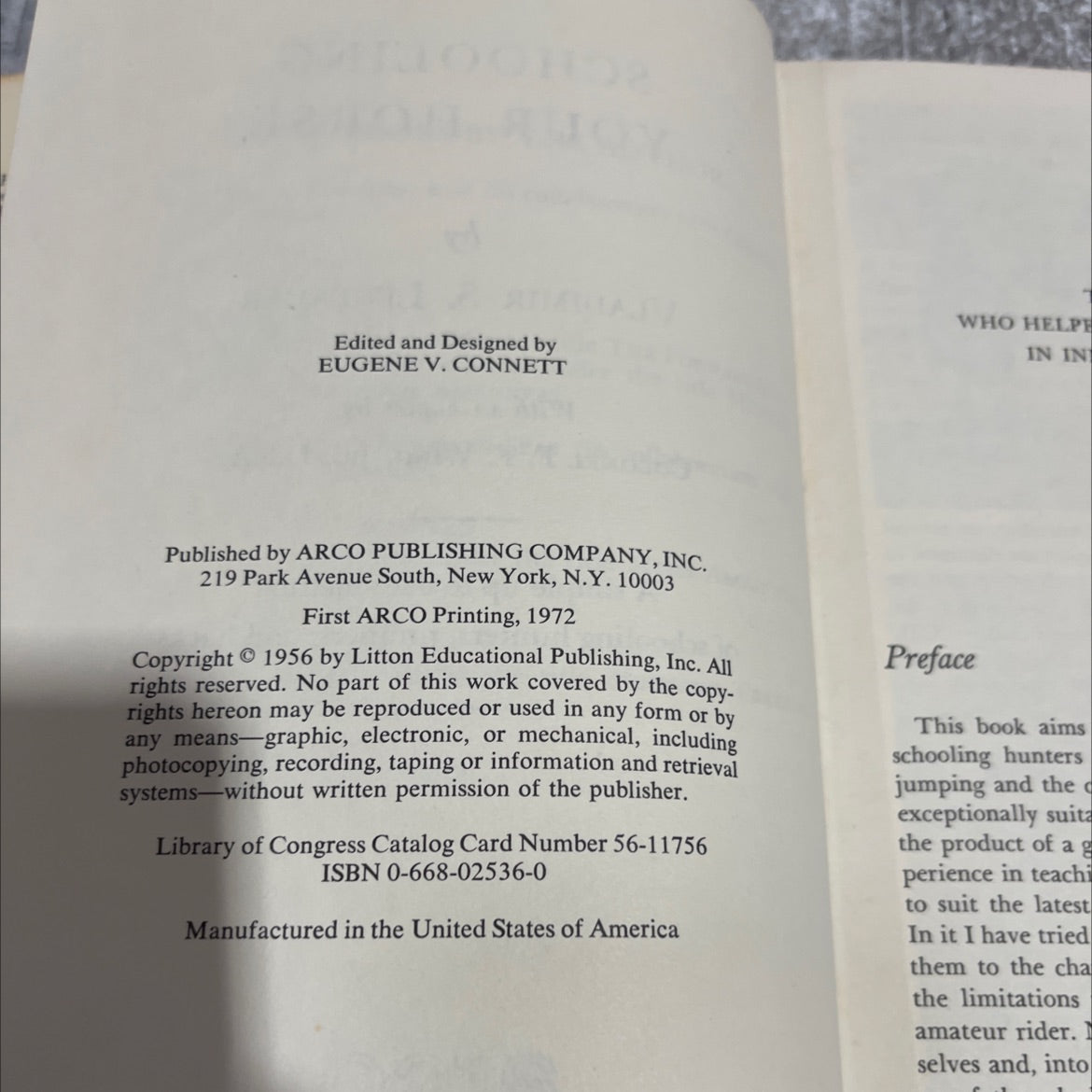 modern schooling your horse book, by vladimir s. littauer, 1972 Hardcover image 3