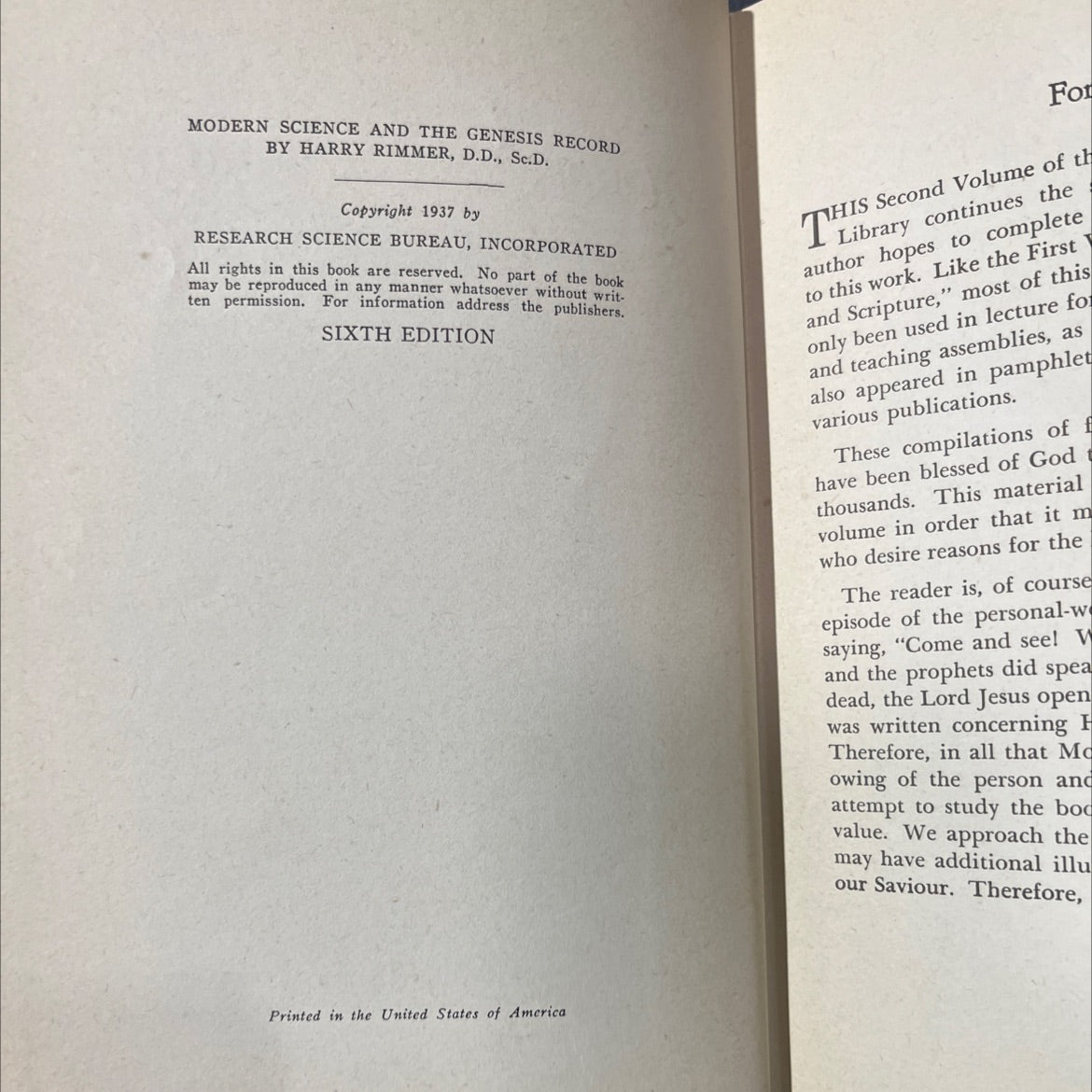 modern science and the genesis record book, by harry rimmer, 1945 Hardcover image 3