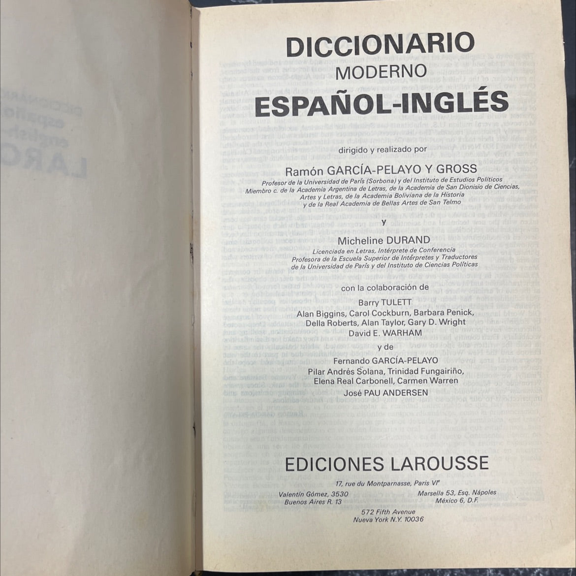 modern spanish-english dictionary book, by ramón garcía-pelayo y gros, 1976 Leather image 2