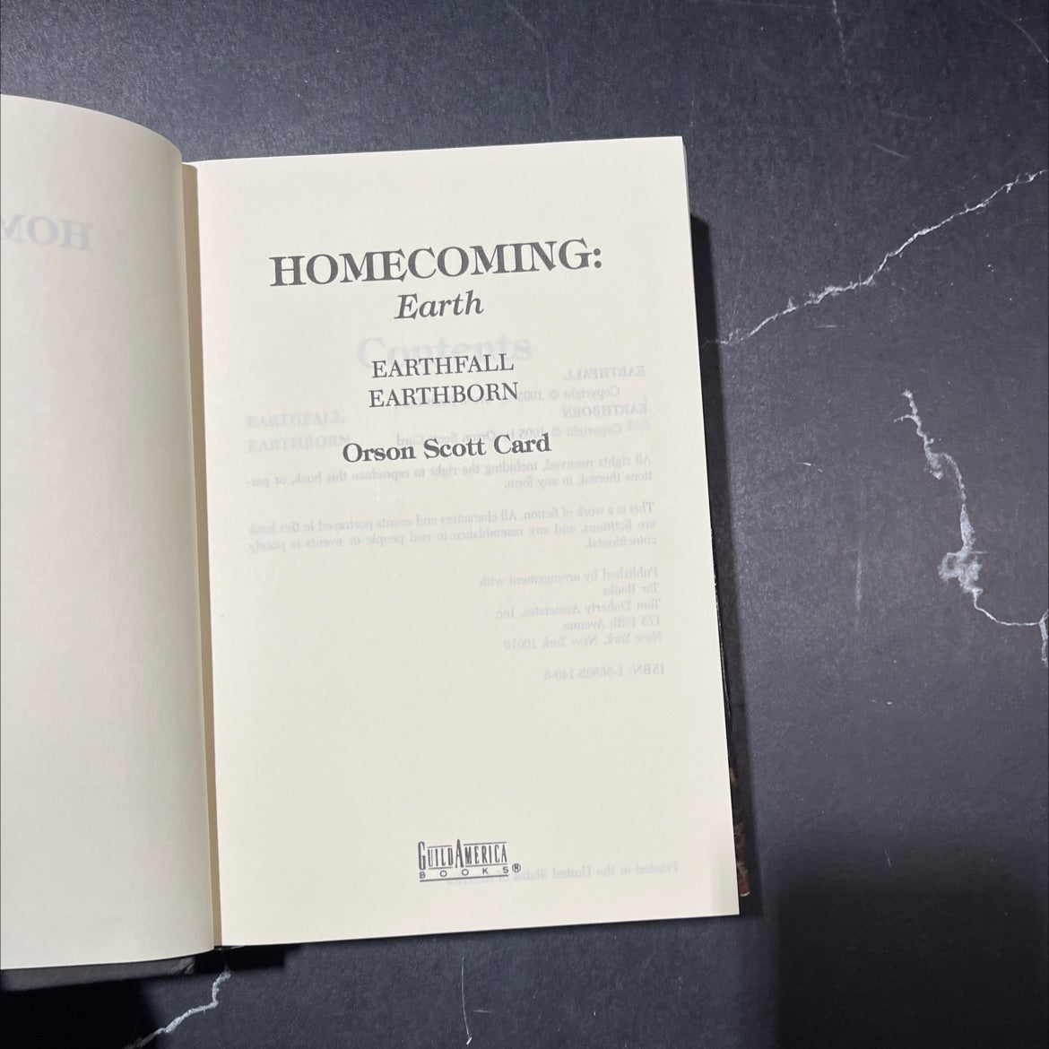mohomecoming: earthfall earthborn book, by orson scott card, 1995 Hardcover image 2