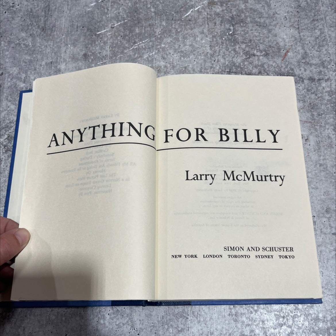 mom yeah anything for billy book, by Larry McMurtry, 1988 Hardcover image 2