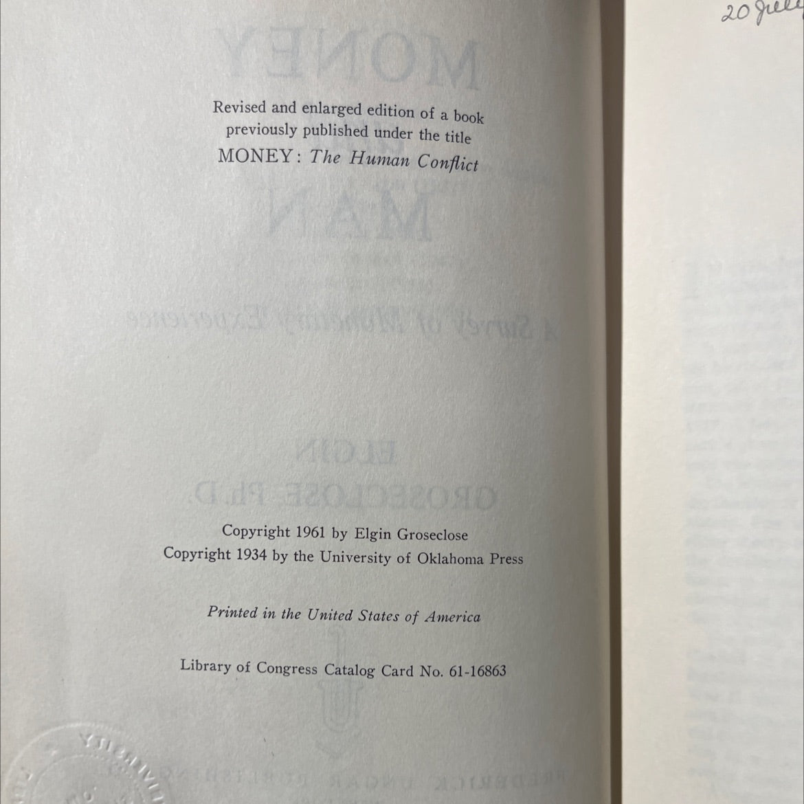 money and man a survey of monetary experience book, by elgin groseclose, 1961 Hardcover image 3