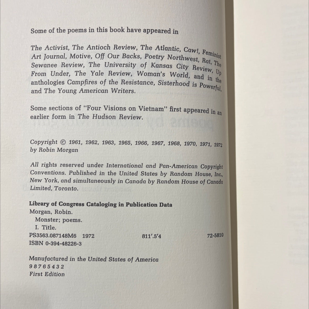 monster book, by Robin Morgan, 1972 Hardcover image 3