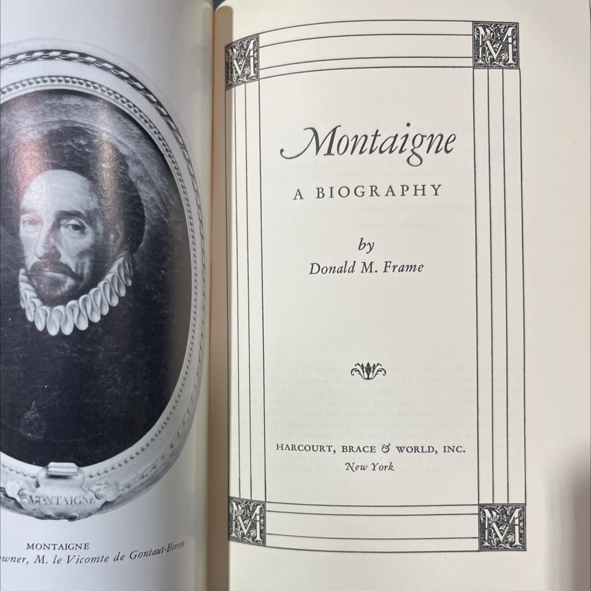 montaigne a biography book, by donald m. frame, 1965 Hardcover image 2