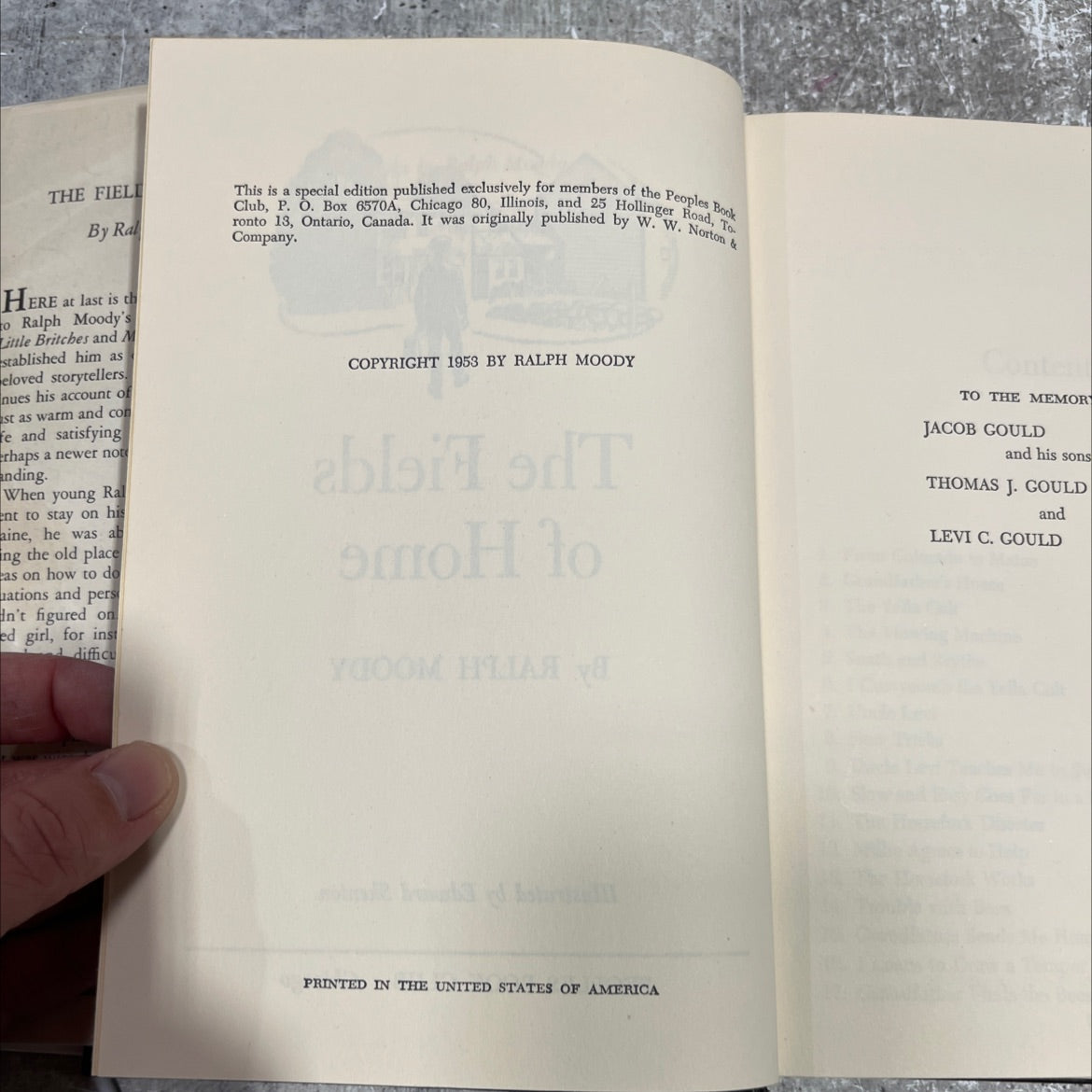 moody s ily me the fields of home book, by ralph moody, 1953 Hardcover image 3